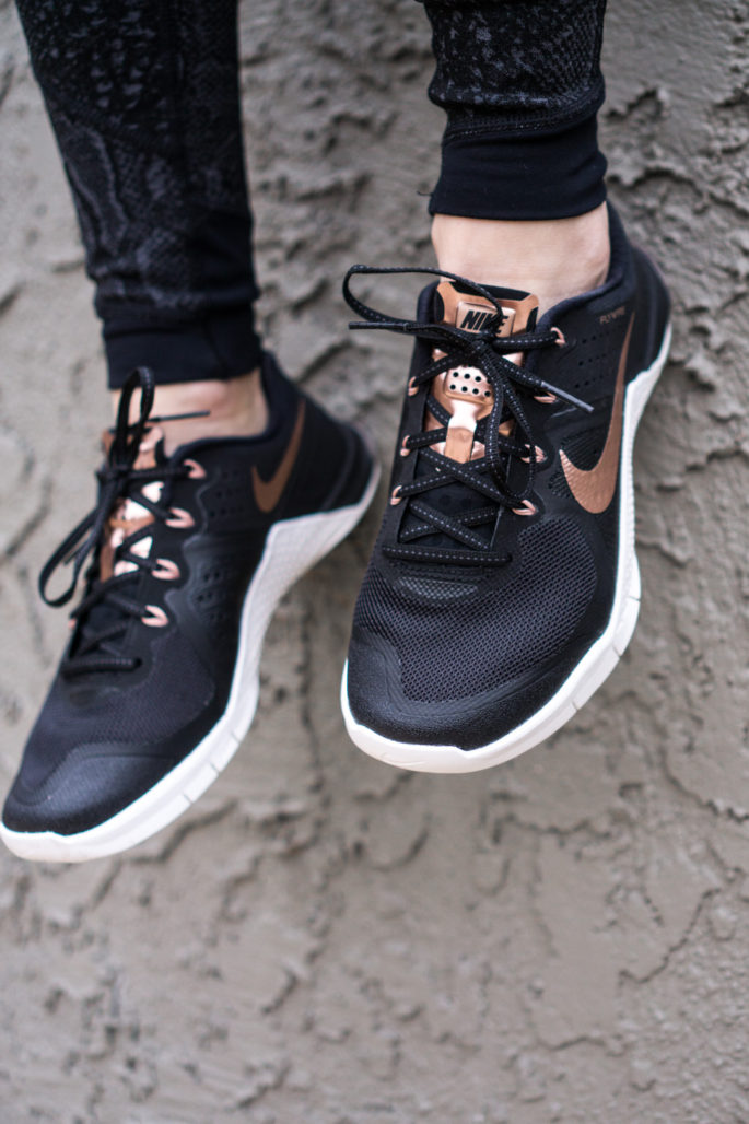 Rose Gold Nike Metcons Agent Athletica
