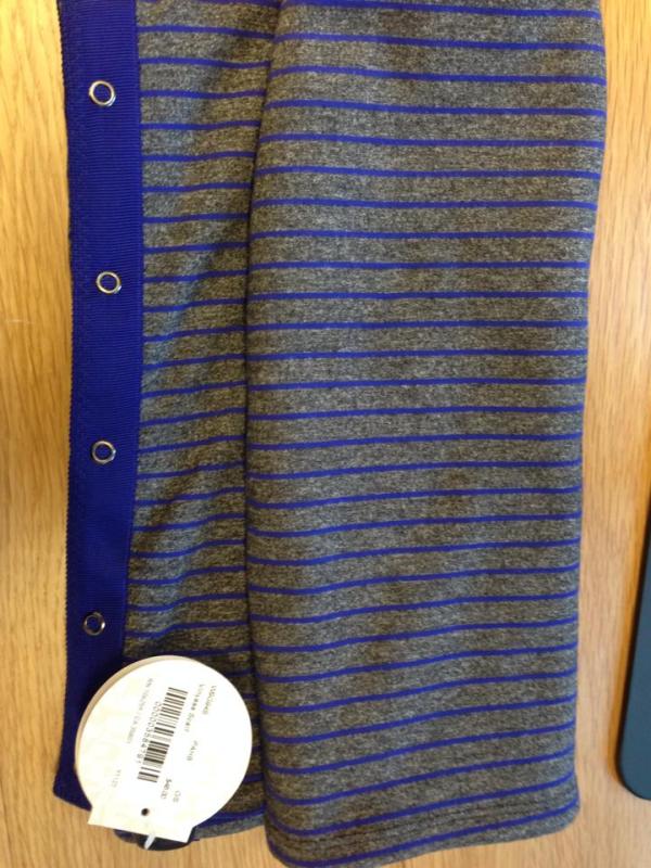 lululemon pahb parallel stripe pigment blue heathered black vinyasa scarf