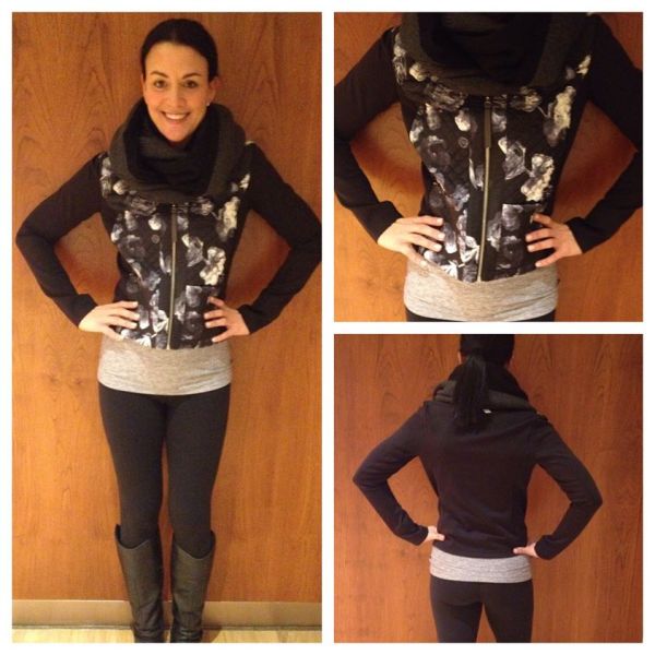 Lululemon inky floral black ghost cardigan and again