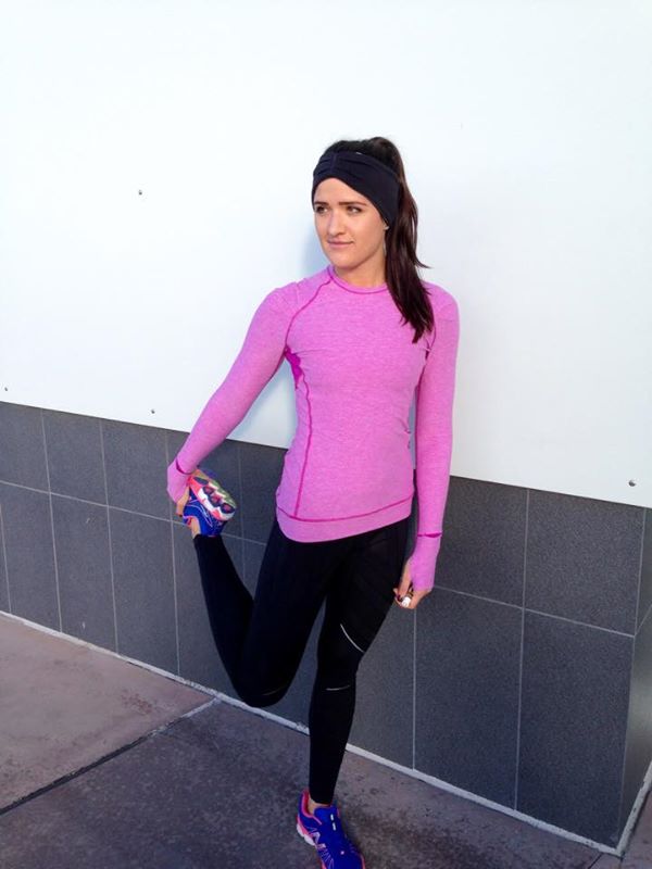 Lululemon heathered ultra violet think fast long sleeve flurry fighter tights