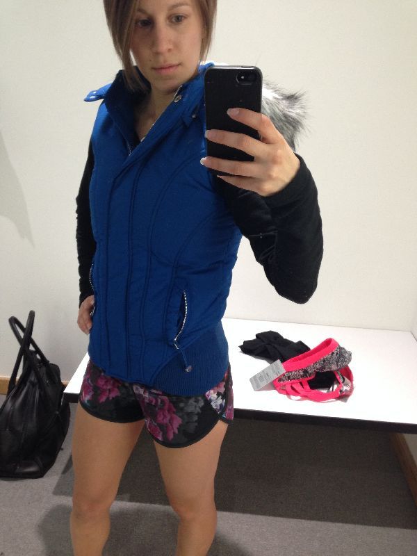 Lorna Jane try-on review candy puffa vest ocean blue