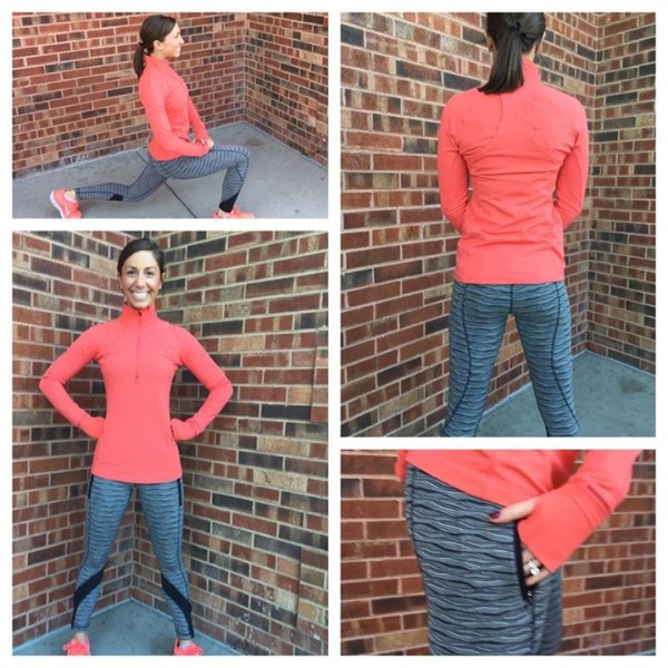Lululemon atomic red race with grape 1/2 zip pullover textured wave inspire tights
