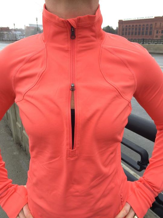 Lululemon atomic red race with grape 1/2 zip pullover