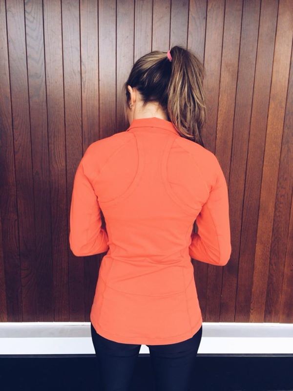 Lululemon atomic red race with grace 1/2 zip pullover