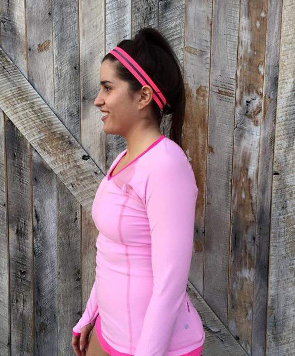 Lululemon vintage pink pace pusher long sleeve be radiant headband