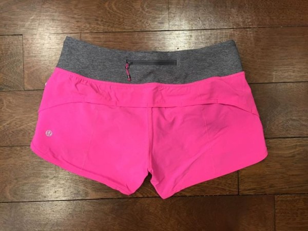 Lululemon raspberry glo heathered slate speed shorts