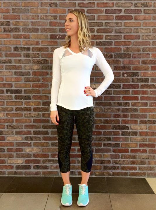 Lululemon mystic jungle fatigue green rolldown inspire crops white pace pusher long sleeve