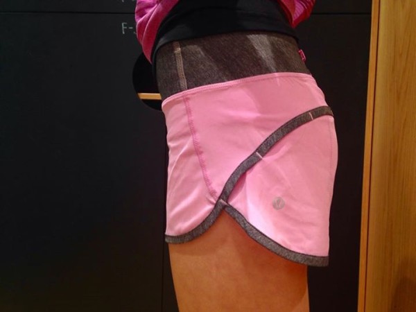 Lululemon vintage pink grey speed shorts