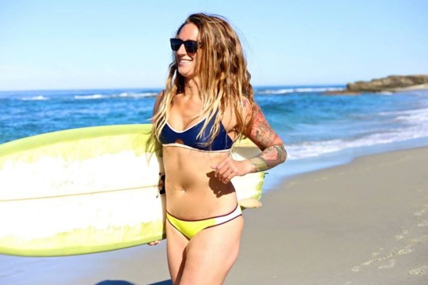 Lululemon naval blue surf to sand sport top lemon lime bikini