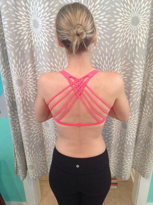 Lululemon electric coral free to be wild bra