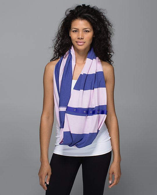 Lululemon bold stripe pretty purple stony grape vinyasa scarf