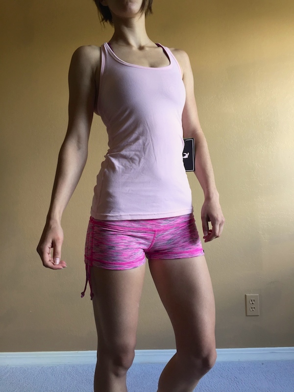 Glyder hot in here shorts pink champagne space dye performa tank petal pink