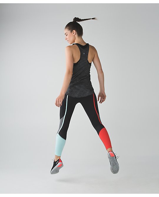 Lululemon pedal to the medal tights black alarming tanquil blue