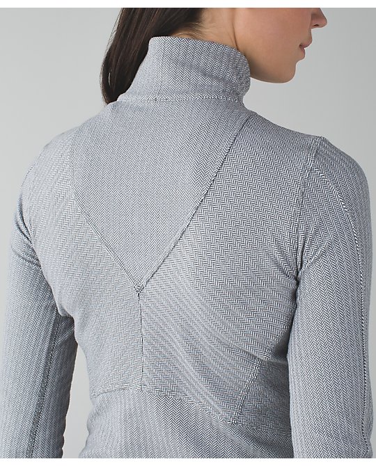 Lululemon Kanto Catch Me Long Sleeve Heathered Herringbone Heathered White  Slate size 6