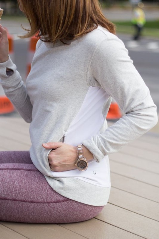 Lululemon heathered white on the double pullover