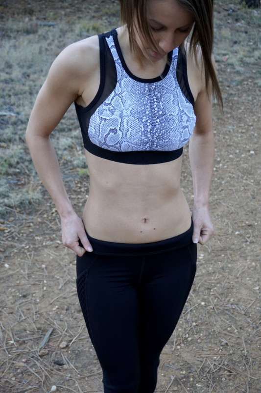Carbon38 snake and mesh activewear