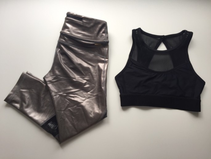 Alala review shiny pewter captain crop tights black in a snap bra
