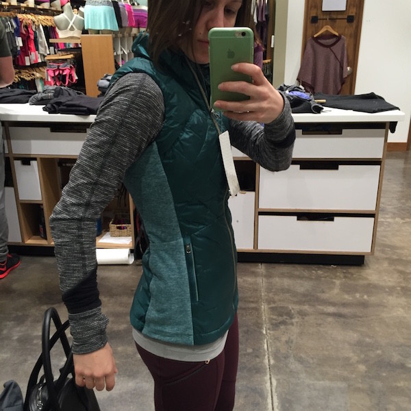 Lululemon forage teal down for a run vest review 2