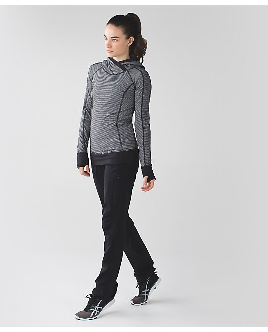 Lululemon Womens 8 Heathered Gray Herringbone 1/4 Zip Think Fast Pullover