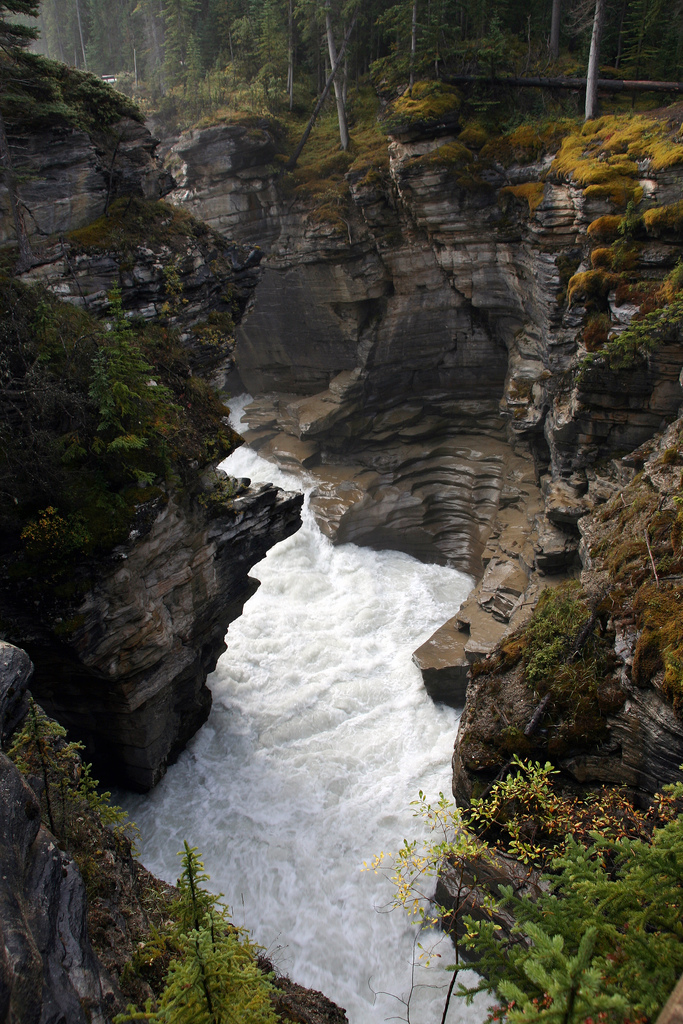 Cliffs at Athabasca Falls - Jasper National Park, Alberta