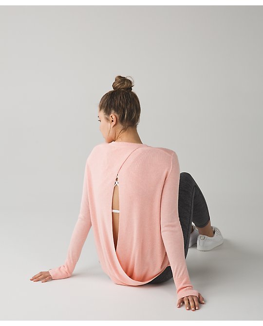 Lululemon minty pink bring it backbend sweater