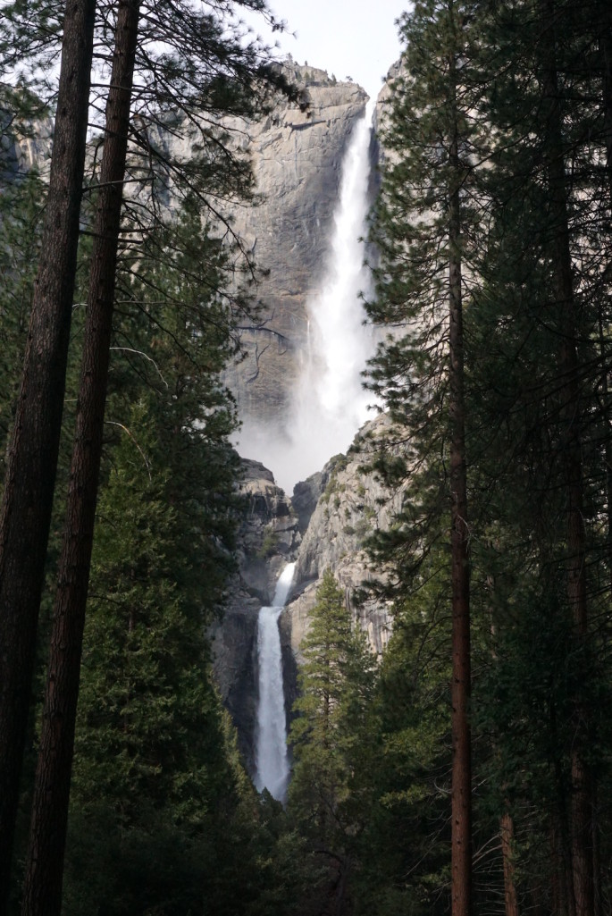 Upper and Lower Yosemite Falls from Lower Yosemite Falls Trail
