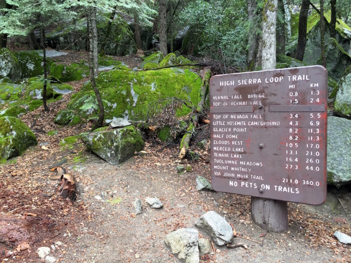 Mist Trail sign