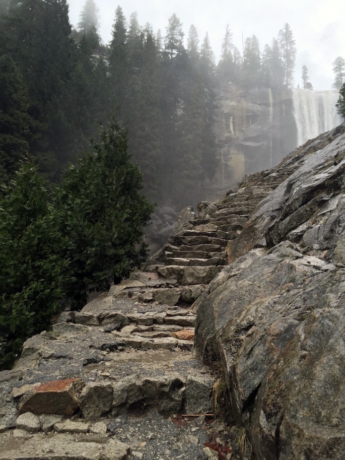 The stairs at Mist Trail to Vernal Fall