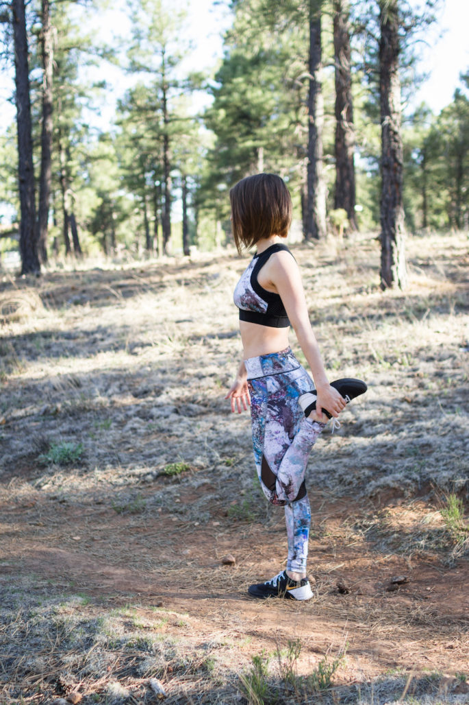 Marble print workout leggings