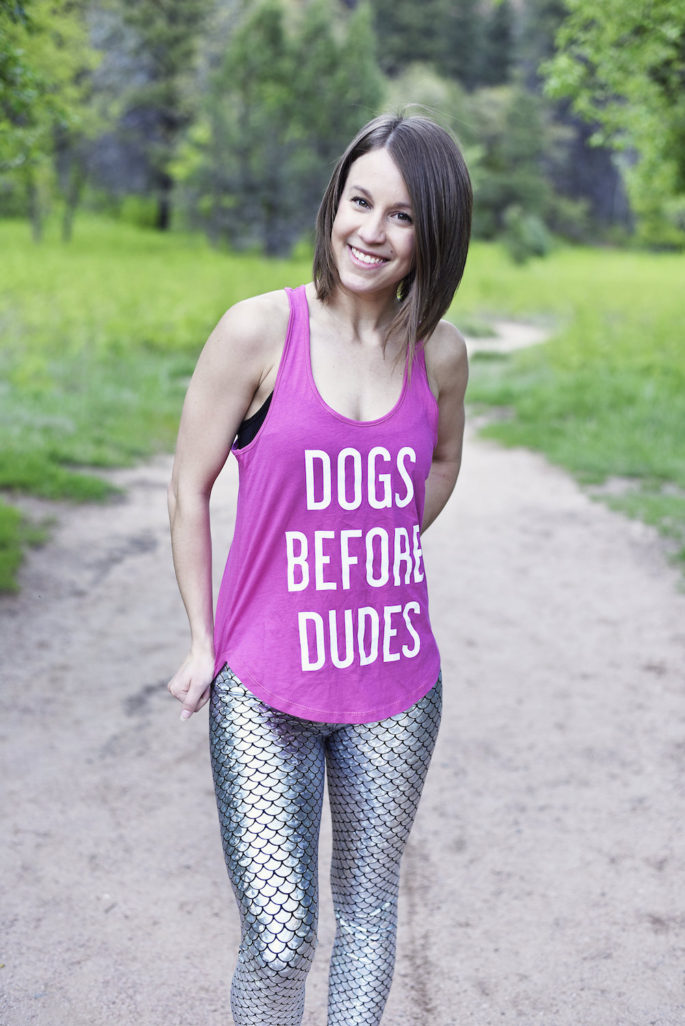 Dogs before dudes yoga tank