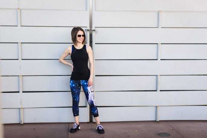 Bold and quirky workout outfit