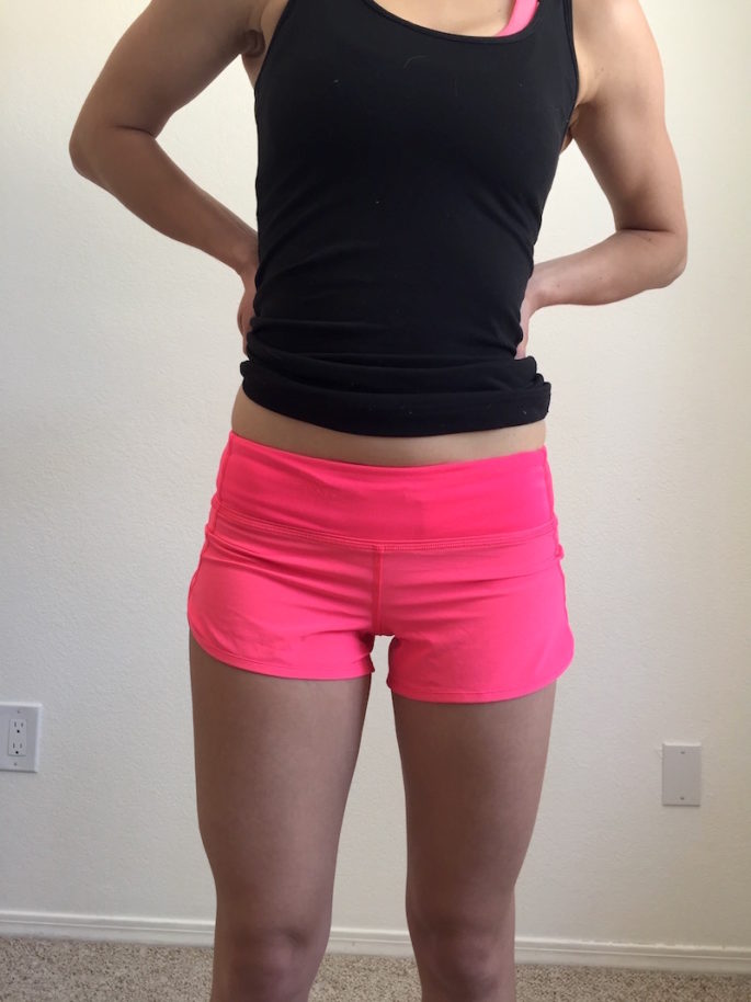 Lululemon neon pink speed shorts review