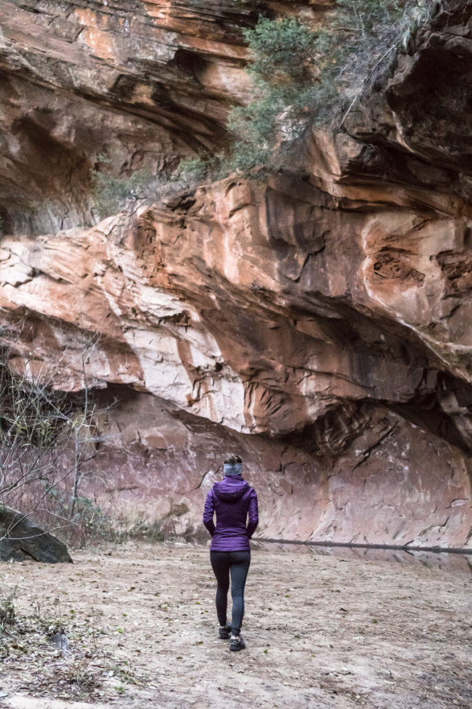 Winter hiking in lululemon