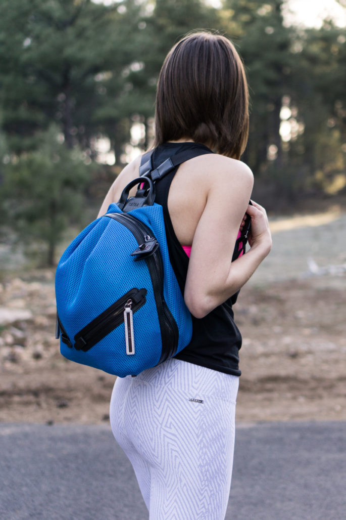 Bright blue mesh backpack by Caraa Sport