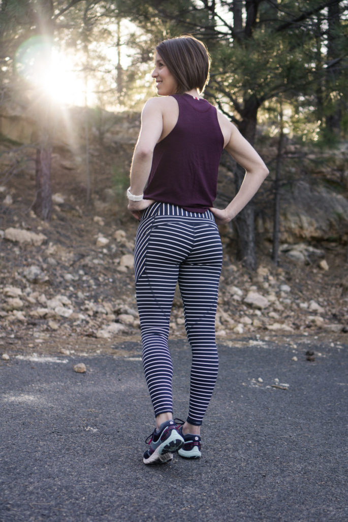 Striped running leggings