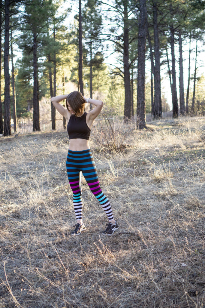 K Deer Sneaker Length in Candice Stripe, Activewear