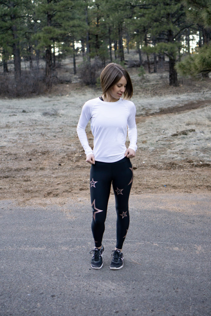 Workout leggings with rose gold stars