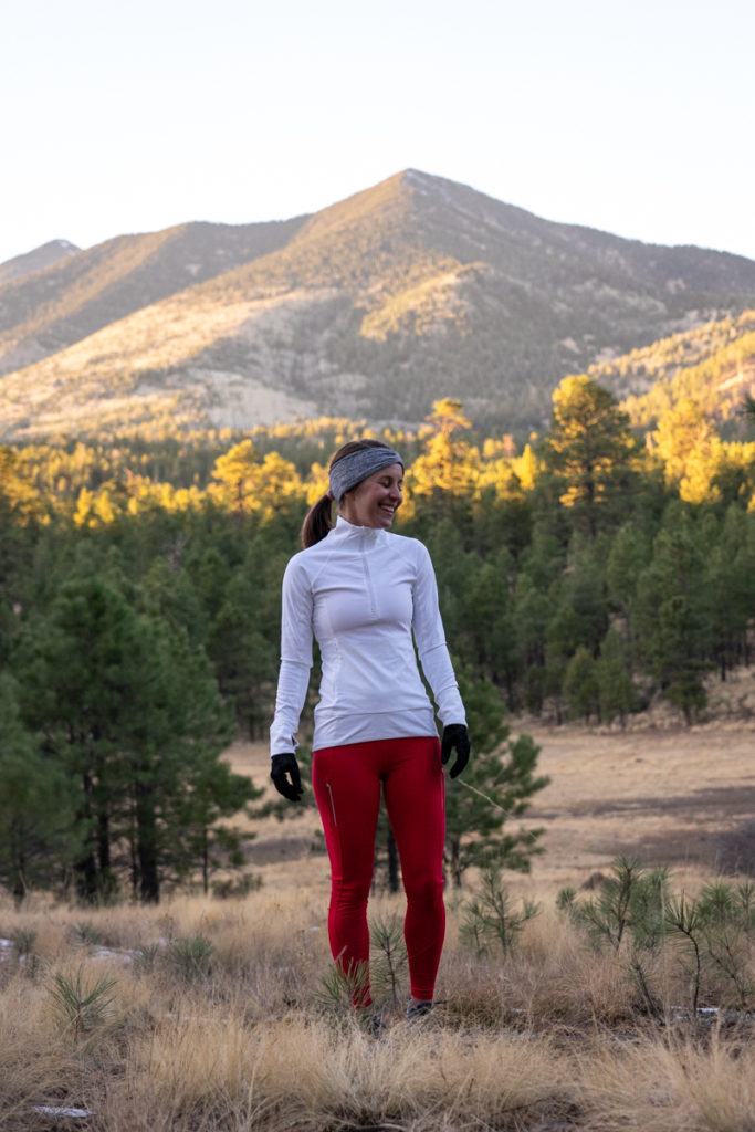 Winter mountain running outfit