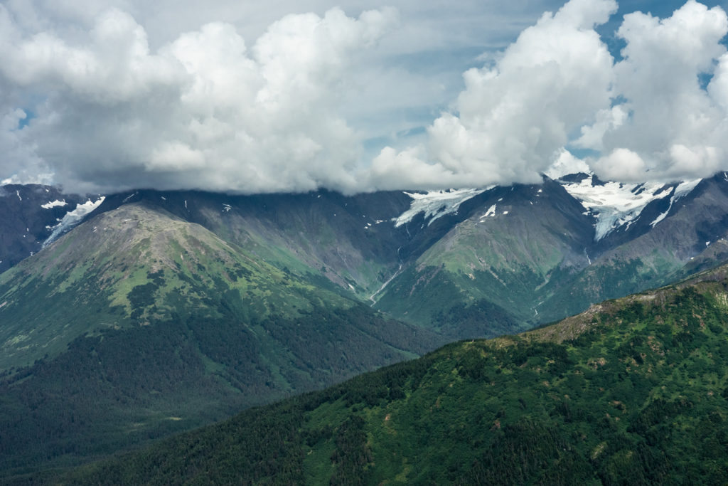 Views from the top of the Aleyska Aerial Tram in summer