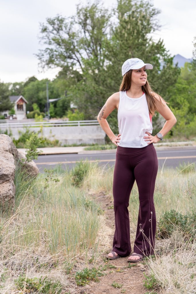 Athleisure flare pants outfit