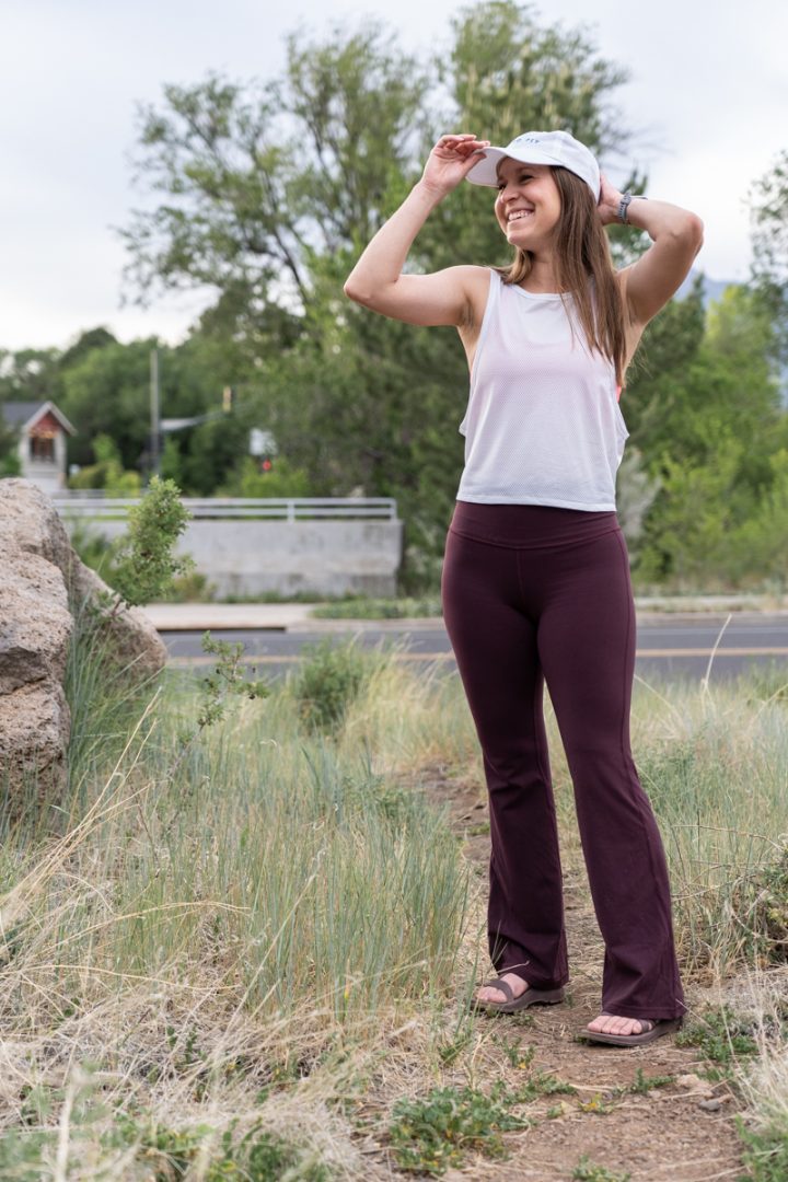 Best flared yoga pants for petites: Athleta elation flares